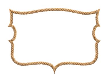 Rope frame on white background, Vintage cowboy ranch concept