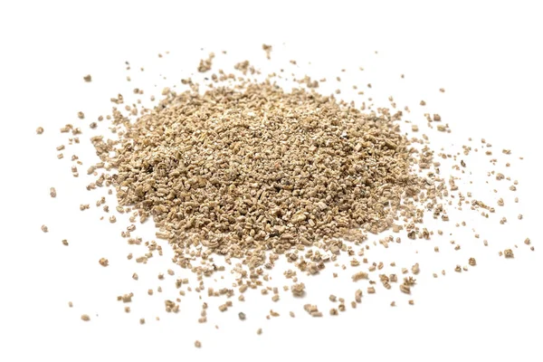 Mineral Vermiculite Esfoliada Isolado Sobre Fundo Branco Mineral Usado Jardinagem — Fotografia de Stock