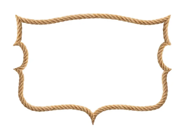 Rope Frame White Background Vintage Cowboy Ranch Concept — 图库照片