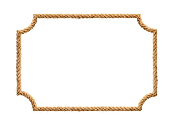 Brown Western Rope Frame Shape White Background — Stock Photo, Image