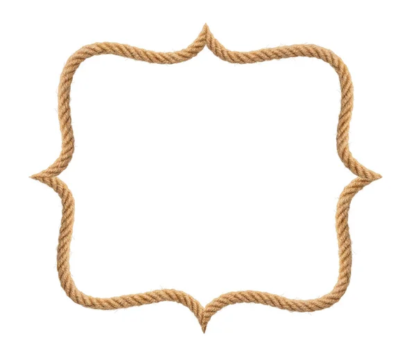 Brown Western Rope Frame Shape White Background — Stock Photo, Image