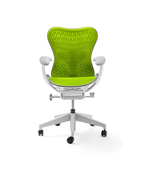 Kancelářská Židle Izolovaná Bílém Pozadí Pohled Zepředu Včetně Výstřižkové Cesty — Stock fotografie