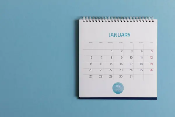 Fecha Mes Enero 2025 Página Del Calendario Mensual Anual Enero Imagen De Stock