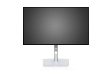 Beyaz arkaplandaki PC monitörü, kırpma yolunu da içerir