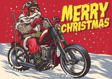 Son sınıf bisikletçisi Noel Baba kostümü giyer ve helikopter motoru kullanır.