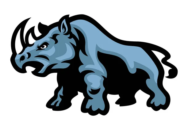 Rinoceronte Mascote Logotipo Estilo Esporte — Vetor de Stock