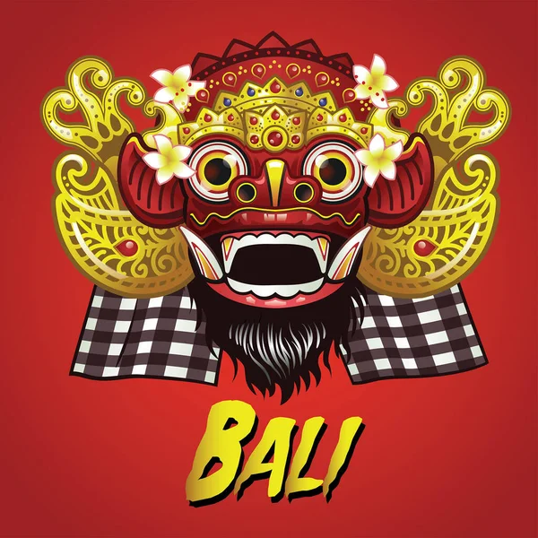 Traditionell Balinesisk Barong Mask — Stock vektor