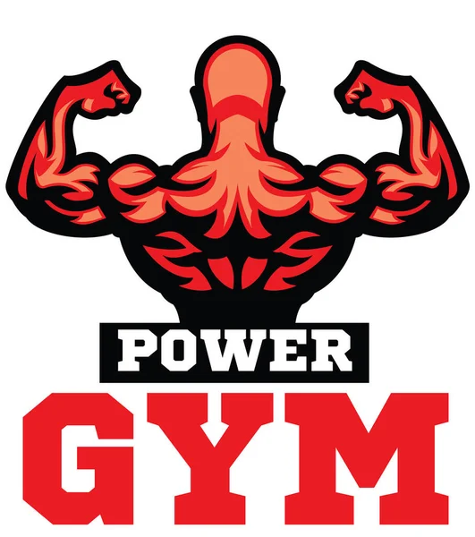 Logo Mascotte Muscle Dos Bodybuilder — Image vectorielle