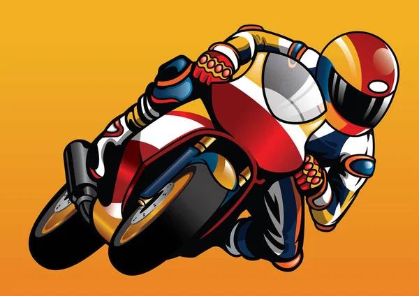 Montar Estilo Mascota Dibujado Mano Sportbike — Archivo Imágenes Vectoriales