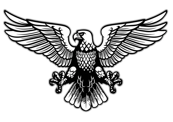 Aigle Héraldique Noir Blanc — Image vectorielle