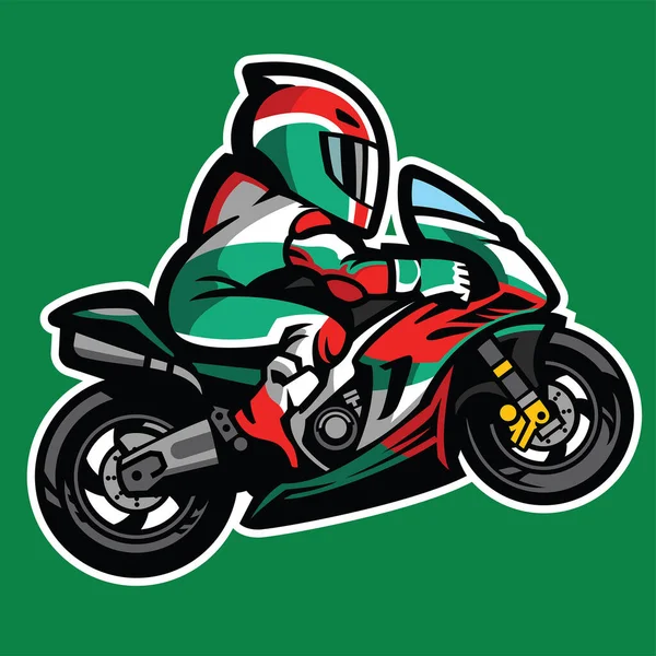 Мультяшний Стиль Спортивного Мотоцикла Вілі — стоковий вектор