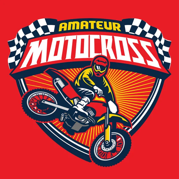 Projekt Plakietki Imprezy Motocross — Wektor stockowy