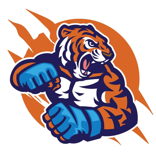 Tête Tigre Combattant Mma — Image vectorielle