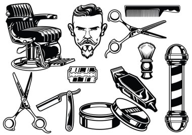 Berber dükkanı nesneleri.