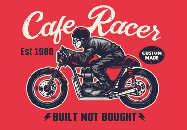 Cafe racer t-shirt tasarımı klasik tarzda