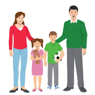 Aile çizgi filminin vektör çizimi