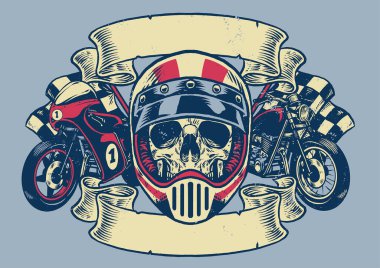 vintage textured motorcycle t-shirt design clipart