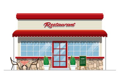 Retro tarzı restoran binasının vektörü