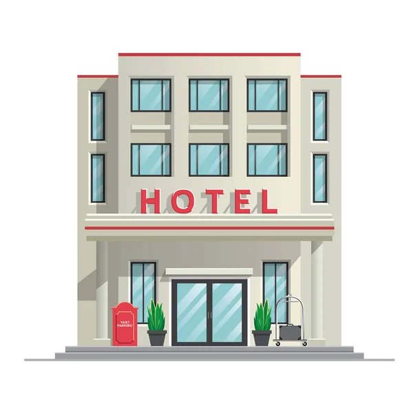 简单的现代酒店建筑 图库矢量图片