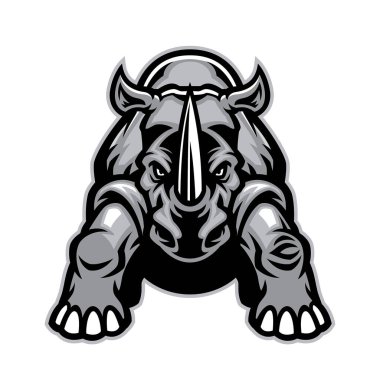 Sürekli sinirli gergedan maskotu