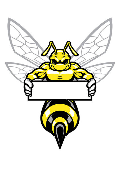 мышечная оса, держащая знамя