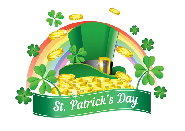 saint patrick's day design with hat and pile of coins