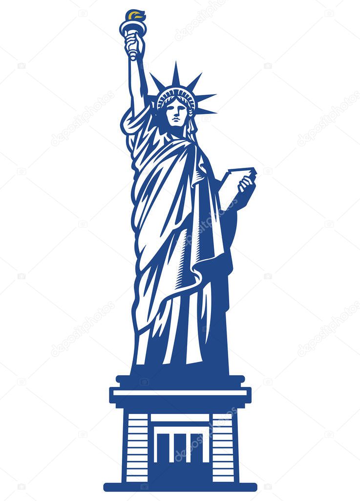 Vector of American liberty statue