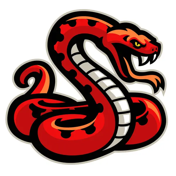 stock vector red snake mascot ready to attack