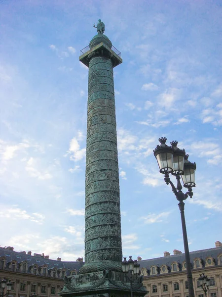 Вид Вандомскую Колонну Крупный План Париж Франция — стоковое фото