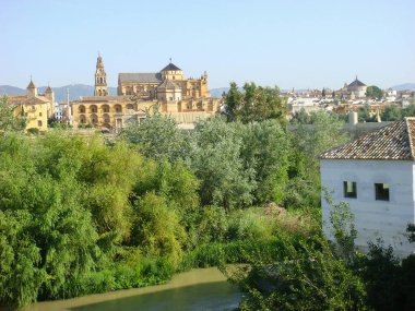 Bir yaz gününde şehrin güzel manzarası. Cordoba. İspanya.