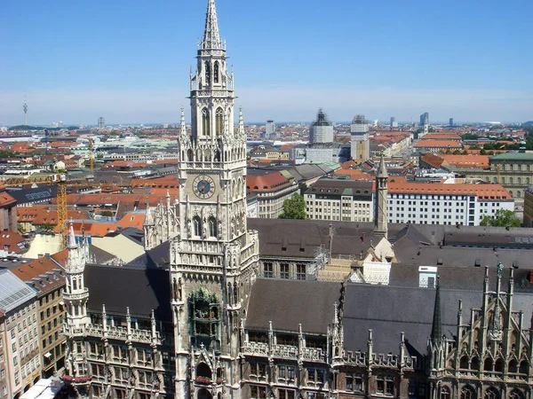 Panoramatický Výhled Město Letním Dni Horní Pohled Mnichov Německo — Stock fotografie