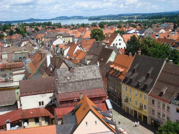 Panoramautsikt Över Staden Sommardag Fussen Tyskland — Stockfoto