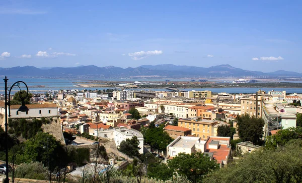 Panoramic View City Sea Port Summer Day Cagliari Sardinia Italy — Stock Photo, Image