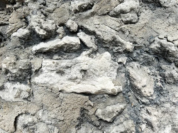 Szary Betonowy Mur Dużymi Kamieniami Zbliżenie Kontekst — Zdjęcie stockowe