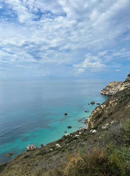 Vista Panorâmica Montanha Mar Dia Ensolarado Sardenha Itália — Fotografia de Stock