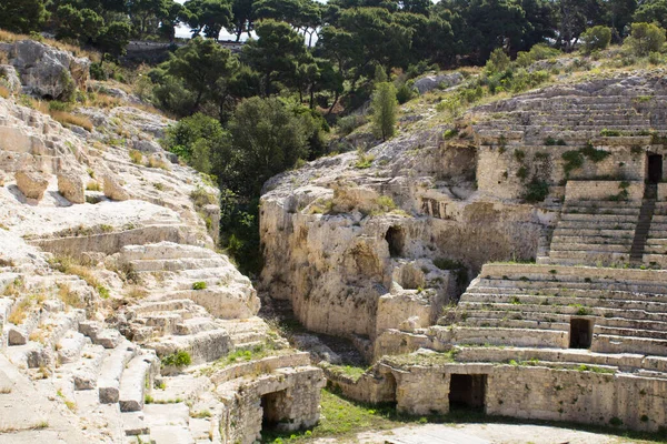 Nahaufnahme Vom Römischen Amphitheater Einem Sommertag Cagliari Sardinien Italien lizenzfreie Stockfotos