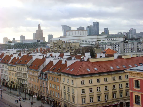 Panoramatický Výhled Město Detailní Záběr Varšava Polsko — Stock fotografie
