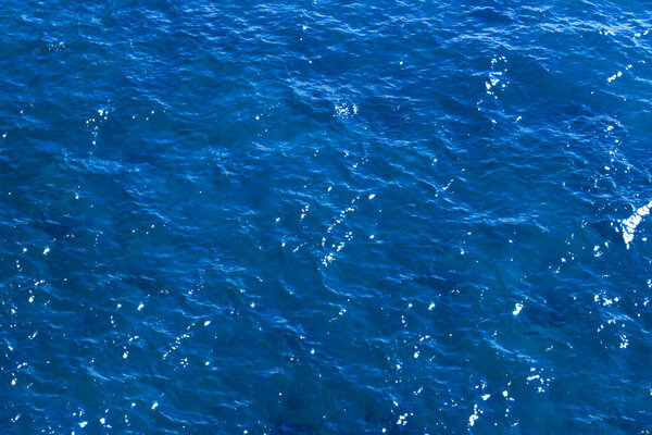 Blue water background. Close-up. Copy space.