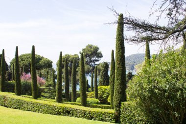 Bir bahar günü Saint Clotilde 'nin güzel manzarası. Lloret de Mar. İspanya.