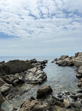 Bir gün deniz manzarası çok güzel. Lloret de Mar. İspanya.
