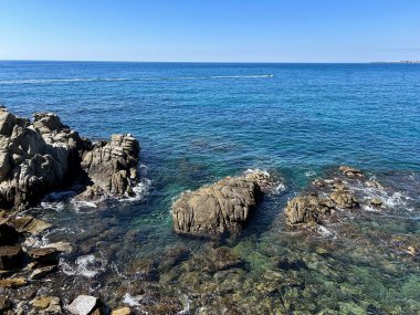 Yaz gününde deniz manzarası çok güzel. Lloret de Mar. İspanya.