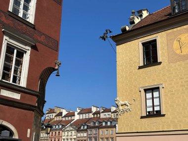 Bir yaz günü eski kasabanın manzarası. Varşova. Polonya.