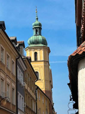 View of the St. Martin's Church in the old town. Close-up. Warsaw. Poland. clipart