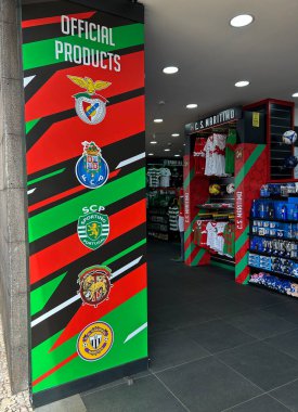 Spor malzemeleri mağazası. Yakın plan. Funchal. Madeira. Portekiz.