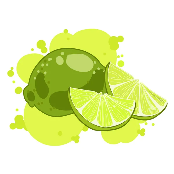 Logo Emblème Impression Conception Icônes Autocollantes Dessin Coloré Citron Vert — Image vectorielle