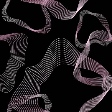 Soyut pürüzsüz akış çizgileri pürüzsüz desen. Duvar kağıdı için modern arkaplan. Vektör illüstrasyonu. Şekil tekrarlayan doğrusal şekiller