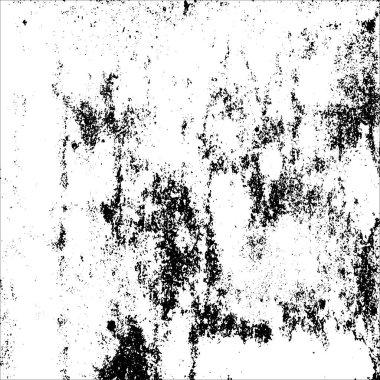 Küflü macunlu beton bir duvarın pejmürde grunge dokusu. Sıkıntılı kaplama etkisi. Duvarda eski bir çizik var. Vektör siyah ve beyaz illüstrasyon