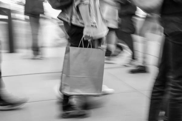 Motion Blur Power Man Walking Paper Bag — Stock fotografie