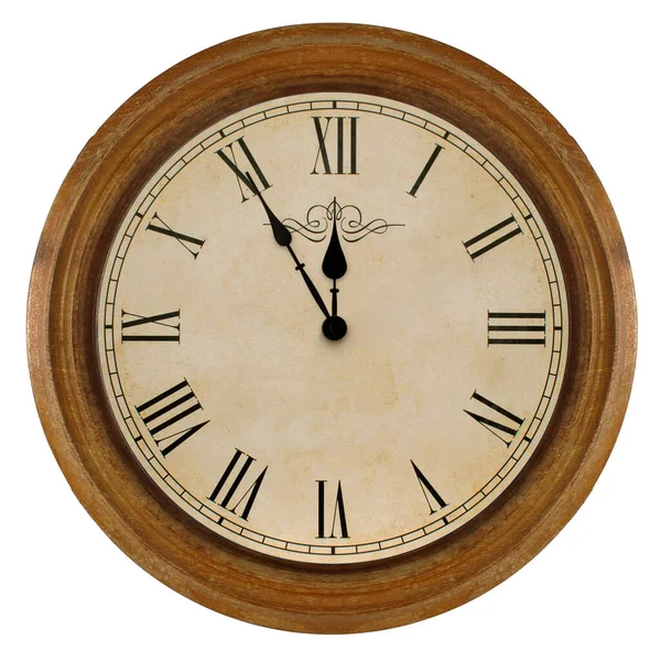 Horloge Vintage Dans Cadre Rond Bois Images De Stock Libres De Droits