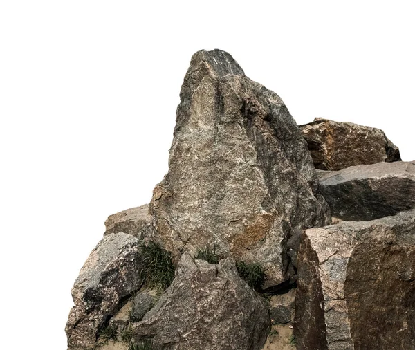 Duży Pojedynczy Kamień Białym Tle — Zdjęcie stockowe